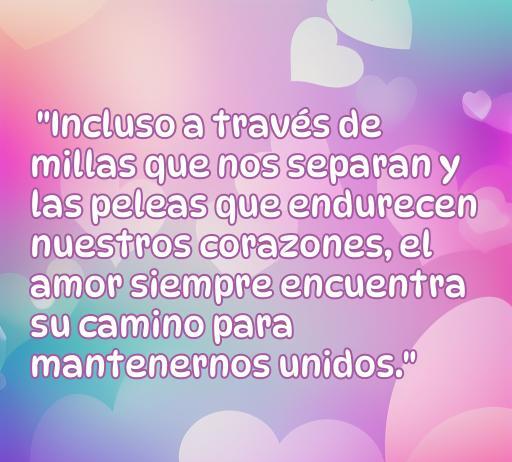 Frase inspiradora sobre el amor a distancia, que destaca cómo las peleas no son un obstáculo para mantener la unión emocional, perfecta para ilustrar el tema de amor a distancia con conflictos. Ideal para el artículo 'Frases de amor a distancia con peleas a veces'.