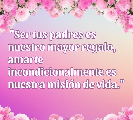 Frase emotiva sobre el amor incondicional hacia los hijos, destacando el regalo de ser padres. Ideal para resaltar mensajes de amor en frases para hijos.