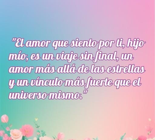 Bella frase de amor hacia los hijos, destacando el vínculo inquebrantable entre padres e hijos; ideal para inspirar y emotivar. Frases de amor que reflejan la profundidad de la conexión familiar.