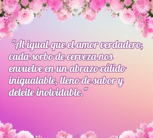 Frase inspiradora sobre el amor a la cerveza que destaca cómo la bebida evoca sentimientos cálidos y memorables, ideal para amantes de la cerveza y citas románticas.