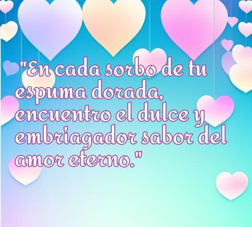 Frase romántica sobre la cerveza con un fondo de corazones, ideal para amantes de la cerveza y el amor. Descubre la conexión entre la cerveza y el amor eterno en nuestro artículo 'frases de amor a la cerveza'.