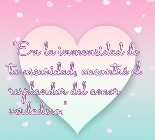 Frase inspiradora sobre el amor en momentos de oscuridad: 'En la inmensidad de tu oscuridad, encontré el resplandor del amor verdadero'. Ideal para reflexionar sobre el amor a la oscuridad y la profunda conexión emocional.