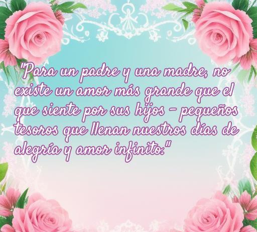 Frase conmovedora sobre el amor incondicional hacia los hijos, rodeada de rosas y un fondo suave. Ideal para compartir mensajes de amor a los hijos y frases inspiradoras.