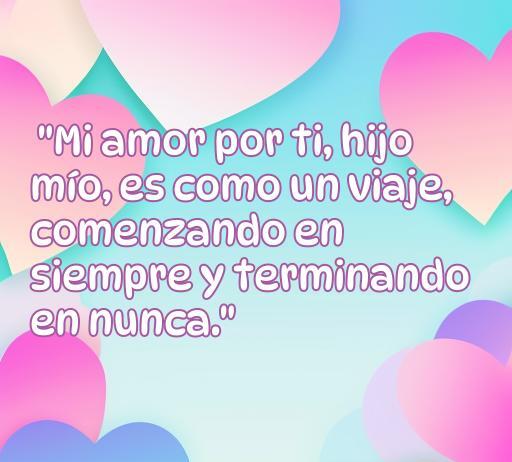 Una hermosa imagen con un fondo de corazones en tonos suaves, que presenta la frase: 