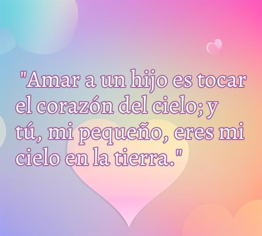 Frase emotiva sobre el amor incondicional hacia un hijo menor, destacando la conexión especial entre padres e hijos, ideal para compartir mensajes de amor y cariño.