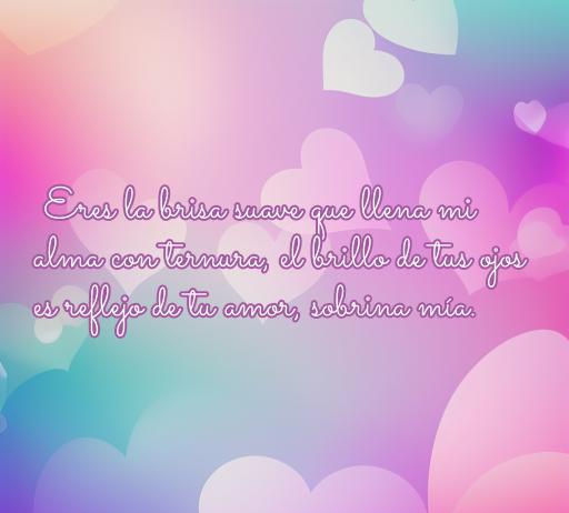 Frase de amor dedicada a mi sobrina, destacando la ternura y el cariño en una hermosa ilustración de corazones. Ideal para el artículo sobre las mejores frases de amor a sobrinas.