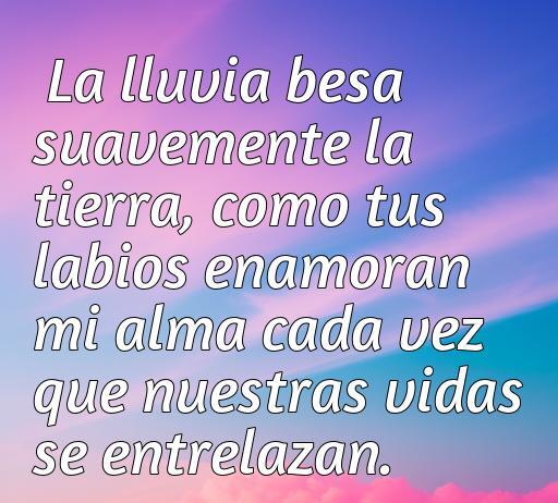 Frase romántica sobre la lluvia que compara la suavidad de la lluvia con el amor, ideal para inspirar sentimientos de ternura y conexión en días lluviosos.