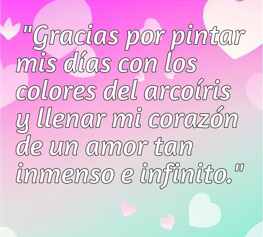 Frase de amor agradecido que expresa gratitud y amor infinito en un fondo colorido, ideal para inspirarse en relaciones afectivas. Encuentra las mejores frases de amor agradecido.
