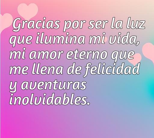 Frases de amor agradeciendo a mi novia