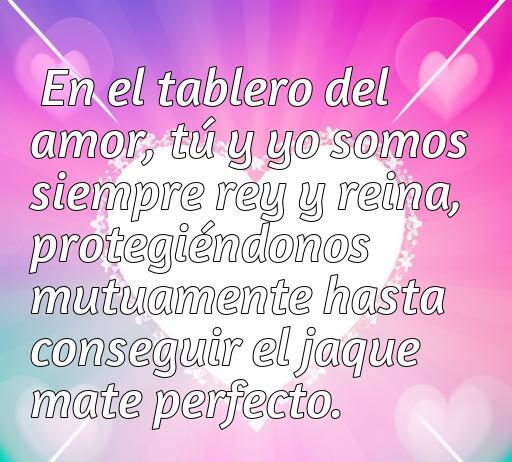 Frase inspiradora sobre el amor y el ajedrez: 'En el tablero del amor, tú y yo somos siempre rey y reina, protegiéndonos mutuamente hasta conseguir el jaque mate perfecto.' Ideal para artículos sobre frases de amor en ajedrez, expresión de amor y estrategia en relaciones.