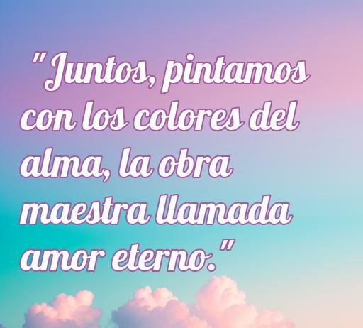 frases de amor algún día Frase inspiradora sobre el amor eterno, que dice 'Juntos, pintamos con los colores del alma, la obra maestra llamada amor eterno', ideal para acompañar el artículo 'Frases de Amor Algún Día'.