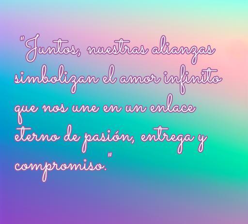 Frase romántica sobre alianzas que simboliza el amor eterno y el compromiso.