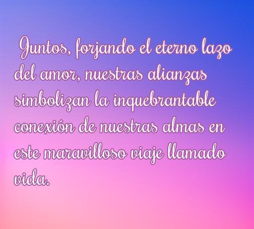 Frase inspiradora sobre el amor y las alianzas, que simboliza la conexión entre almas en el viaje de la vida. Ideal para el artículo 'frases de amor alianzas'.