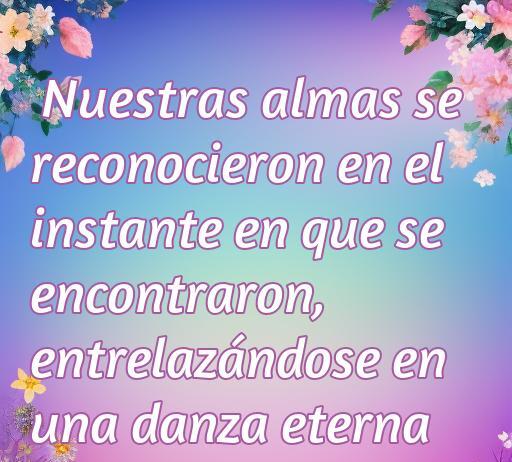 Frase romántica sobre el amor entre almas gemelas que destaca la conexión única y eterna entre dos personas, ideal para inspirar reflexiones sobre el amor verdadero.
