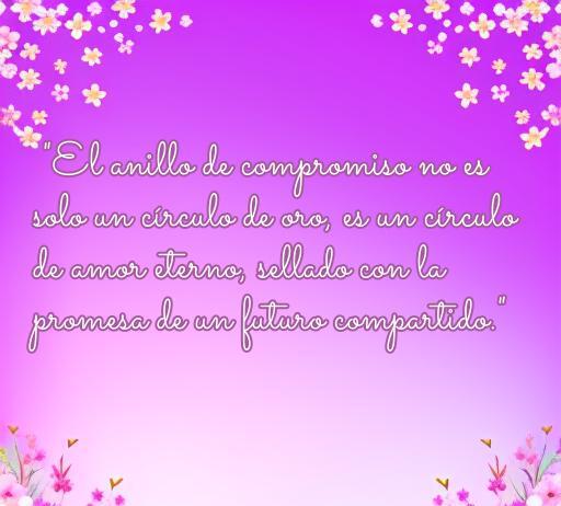 Frase inspiradora sobre el anillo de compromiso simbolizando el amor eterno y la promesa de un futuro compartido, ideal para quienes buscan frases de amor relacionadas con anillos de compromiso.