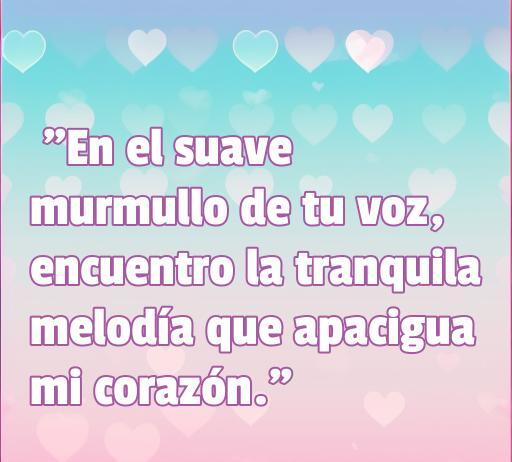 Bella frase de amor antiestrés que refleja la tranquilidad que proporciona el amor, destacando la conexión emocional a través de las palabras. Frases de amor antiestrés que ayudan a encontrar paz y serenidad en las relaciones.