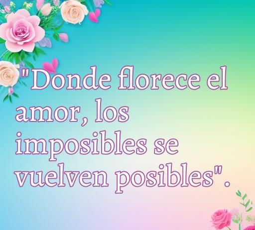 frases de amor bonitas instagram Frase inspiradora sobre el amor: 'Donde florece el amor, los imposibles se vuelven posibles'. Ideal para compartir en Instagram y expresar sentimientos; frases de amor bonitas para inspirar y motivar.