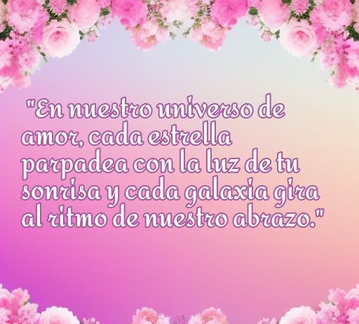 Frase romántica destacada sobre el amor, ilustrando cómo cada estrella brilla gracias a la sonrisa de la pareja. Ideal para inspirar a quienes buscan frases de amor bonitas para compartir con su ser querido.