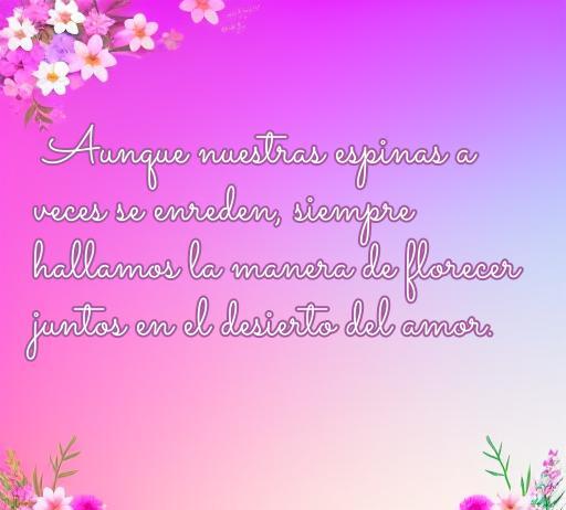 Frase inspiradora sobre el amor y la conexión entre cactus, ideal para el artículo 'frases de amor cactus'. Un mensaje que resalta la belleza del amor a pesar de las dificultades.