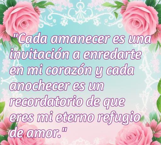 frases de amor caseras Frase romántica sobre el amor, destacando la importancia de cada amanecer y anochecer en una relación. Ideal para el artículo sobre Frases de amor caseras.