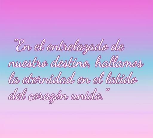 Frase de amor céltica que habla sobre el entrelazado de destinos y la eternidad en el latido de corazones unidos, ideal para inspirar el amor y la conexión emocional en parejas.