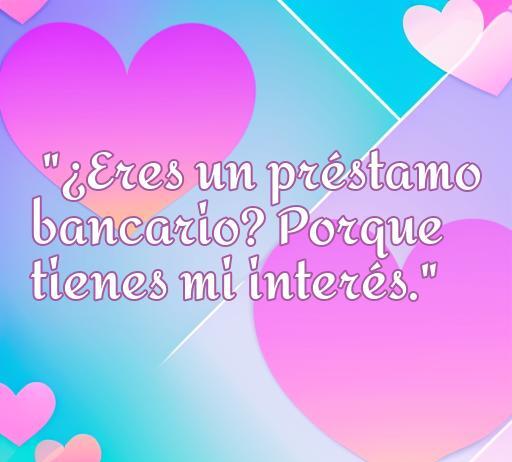 Frase chistosa sobre el amor en un fondo colorido con corazones: 