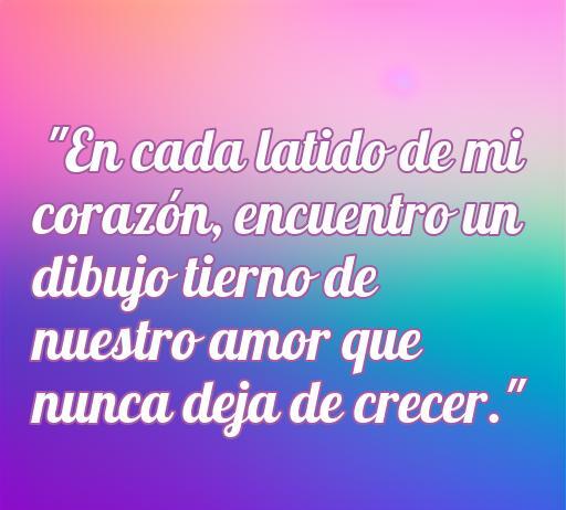 Frase romántica sobre el amor acompañada de un diseño colorido y dibujos tiernos, ideal para compartir sentimientos. frases de amor con ilustraciones adorables.
