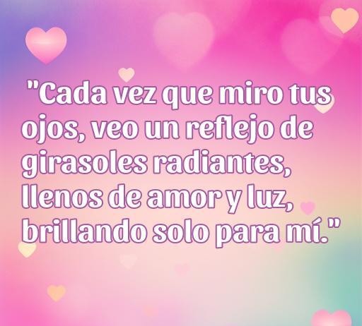 Frase de amor romántica sobre girasoles brillantes, simbolizando amor y luz. Ideal para inspirar sentimientos de afecto y calidez. Perfecta para el tema de frases de amor con girasoles.