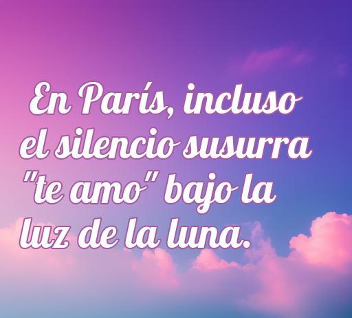 Frase romántica que dice 'En París, incluso el silencio susurra 
