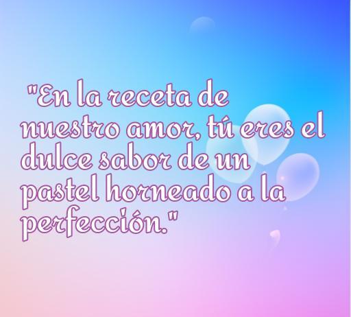 frases de amor con pasteles Una hermosa frase de amor sobre la dulce conexión entre parejas, presentada con un fondo colorido y decorado con burbujas, ideal para ilustrar el tema de frases de amor con pasteles.