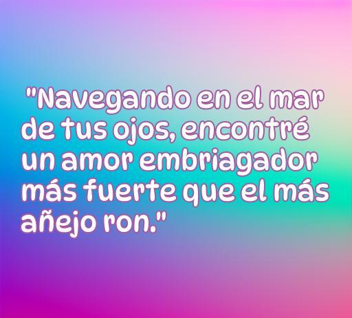 Frase romántica que compara el amor con el sabor intenso del ron añejo, ideal para un artículo sobre las mejores frases de amor y ron.