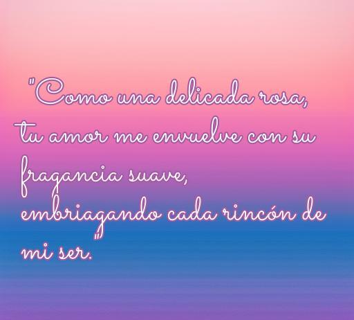 frases de amor con rosa Frase romántica sobre el amor y una rosa, que expresa sentimientos de suavidad y embriaguez emocional. Ideal para acompañar frases de amor con rosa.