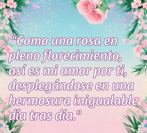 frases de amor con rosa Frase de amor inspirada en una rosa, destacando la belleza del amor diario, perfecta para los amantes de las frases románticas.