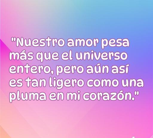 Frase de amor sobre la ligereza y el peso emocional, ideal para acompañar el artículo 'Frases de amor con un peso', destacando la profundidad del amor.