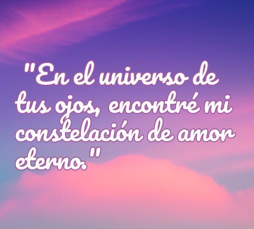 Frase romántica sobre el amor eterno en un fondo de nubes suaves, ideal para inspirar y compartir. frases de amor para expresar sentimientos profundos.