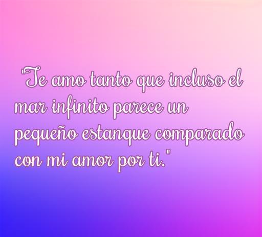 Frase de amor inspiradora que dice: 'Te amo tanto que incluso el mar infinito parece un pequeño estanque comparado con mi amor por ti.' Ideal para el tema de las mejores frases de amor en costas.