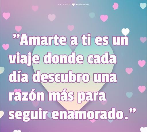 Frase de amor de Camilo Echeverry que dice: 'Amarte a ti es un viaje donde cada día descubro una razón más para seguir enamorado.' Ideal para compartir emociones y reflexiones sobre el amor.