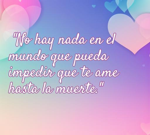 Frase de amor inspiradora de Drácula de Bram Stoker: 'No hay nada en el mundo que pueda impedir que te ame hasta la muerte', ideal para resaltar el tema del amor eterno en la literatura.