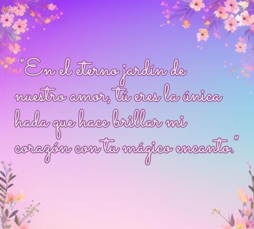 Frase de amor mágica inspirada en hadas, destacando la conexión especial en el amor. Ideal para el artículo 'frases de amor de hadas' en corazonea.com.