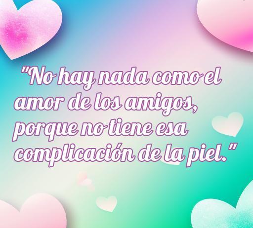 frases de amor de mafalda Frase de amor de Mafalda sobre la importancia del amor de los amigos, ilustrada con corazones en un fondo colorido, ideal para reflexionar sobre las relaciones amistosas y sus complicaciones.