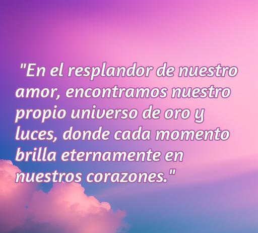 Frase inspiradora sobre el amor en un fondo de luces y tonos dorados, destacando la conexión mágica entre dos corazones. Ideal para un artículo sobre frases de amor que resalten la belleza del romance y la intimidad emocional.