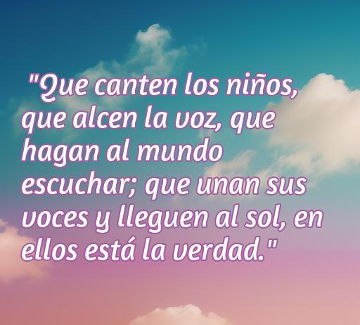 Inspiradora frase de amor extraída de las canciones de Perales, que invita a alzar la voz y transmitir un mensaje de verdad y esperanza a través de la música.