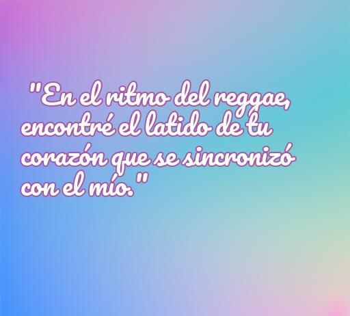 Frase de amor inspirada en el reggae que expresa la conexión profunda entre dos corazones, ideal para amantes de la música y el romance.