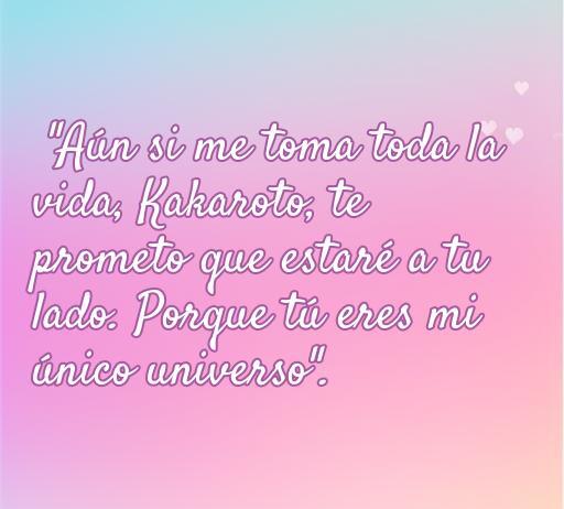 Frase de amor de Vegeta que expresa un compromiso inquebrantable y devoción hacia Kakaroto, ideal para quienes buscan frases románticas inspiradas en personajes de Dragon Ball.