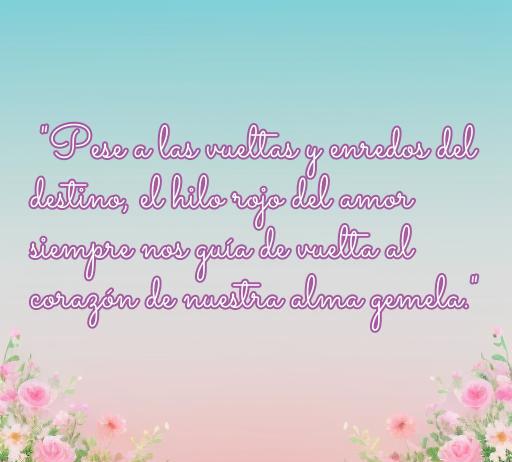 Inspiradora frase de amor del hilo rojo que resalta la conexión entre las almas gemelas, ideal para el artículo 'frases de amor del hilo rojo'. Esta imagen transmite un mensaje de amor eterno y destino entre parejas.