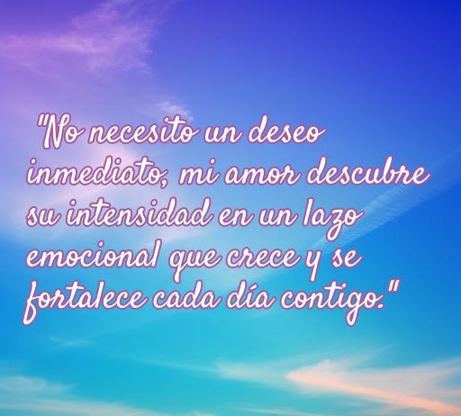 Frase inspiradora sobre el amor demisexual, enfatizando la conexión emocional y el crecimiento del cariño en una relación. Ideal para resaltar mensajes de amor demisexual y su importancia en las relaciones.