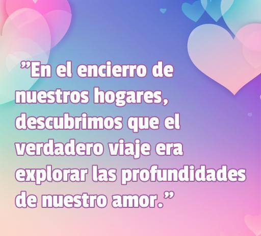 Frase de amor inspiradora sobre el confinamiento: 