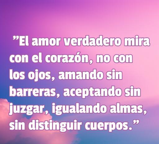 frases de amor e igualdad Cita inspiradora sobre el amor verdadero y la igualdad, que expresa que el amor auténtico no establece barreras y acepta a las personas sin juzgarlas. Frase sobre el amor y la igualdad.