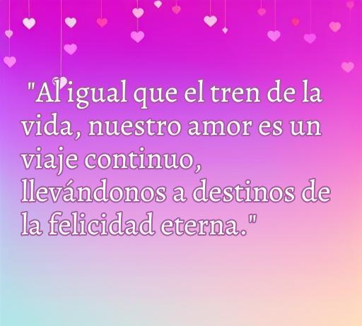 Frase inspiradora sobre el amor, ilustrando la metáfora del tren de la vida y su viaje lleno de felicidad. Ideal para artículos sobre frases de amor y romanticismo.