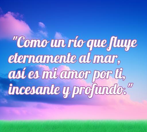 Frase de amor sobre la eternidad, con un paisaje de agua y cielo, ideal para expresar sentimientos profundos. frases de amor en agua.